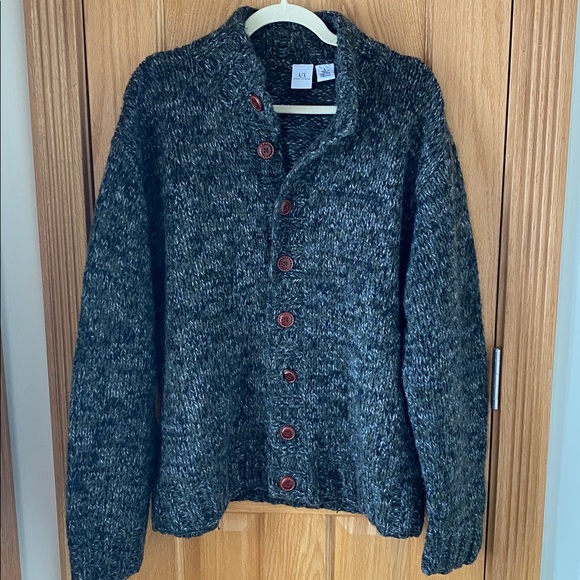 Armani Exchange Other - Armani Exchange Green and Gray Wool Knit cardigan size L